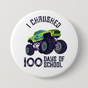 Badge Rond 7,6 Cm J'ai loué 100 jours de camion monstre vert de l'éc
