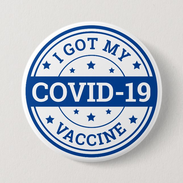 Badge Rond 7,6 Cm J'Ai Mon Vaccin Convid-19 (Devant)