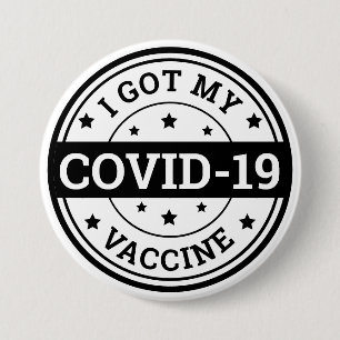 Badge Rond 7,6 Cm J'Ai Mon Vaccin Convid-19