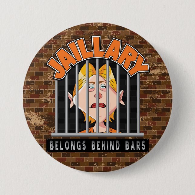 Badge Rond 7,6 Cm Jaillary Hillary pour la prison (Devant)