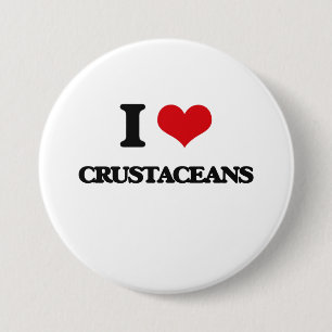 Badge Rond 7,6 Cm J'aime des crustacés