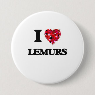 Badge Rond 7,6 Cm J'aime des lémurs