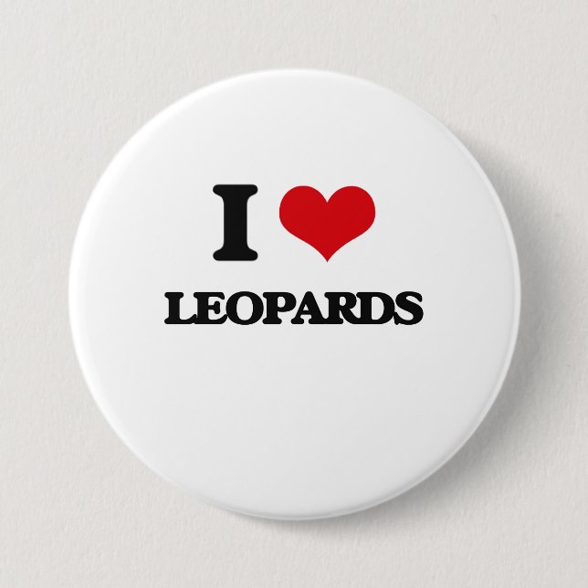 Badge Rond 7,6 Cm J'aime des léopards (Devant)