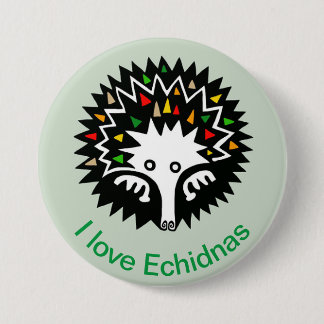 Badge Rond 7,6 Cm J'aime ECHIDNAS -Monotreme- Aussie Faune -