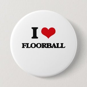 Badge Rond 7,6 Cm J'aime Floorball