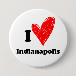 Badge Rond 7,6 Cm J'aime Indianapolis