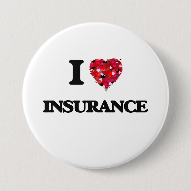 Badge Rond 7,6 Cm J'aime l'assurance (Devant)