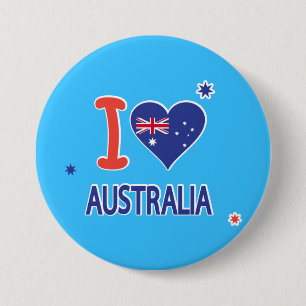 Badge Rond 7,6 Cm "J'AIME L'AUSTRALIE" l'Australie jour le 26
