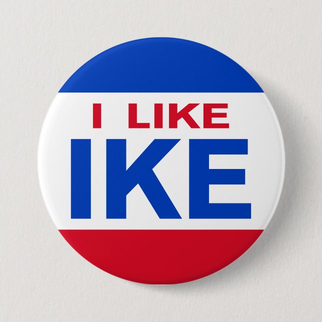 Badge Rond 7,6 Cm J'aime le bouton de campagne d'Ike (Devant)