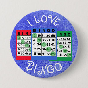 Badge Rond 7,6 Cm J'aime le bouton de cartes de BINGO-TEST