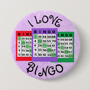 Badge Rond 7,6 Cm J'aime le bouton de cartes de BINGO-TEST