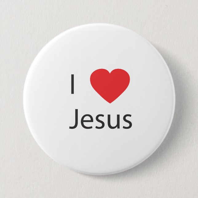 Badge Rond 7,6 Cm J'aime le bouton Jésus (Devant)