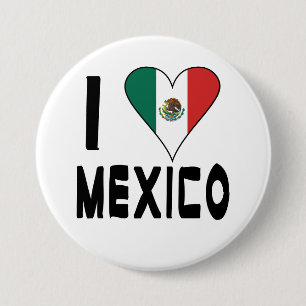 Badge Rond 7,6 Cm J'aime le Mexique