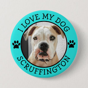 Badge Rond 7,6 Cm J'aime ma photo de chien