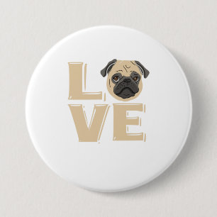 Badge Rond 7,6 Cm J'Aime Mon Carlin Carlins Cadeaux Pour Les Amateur