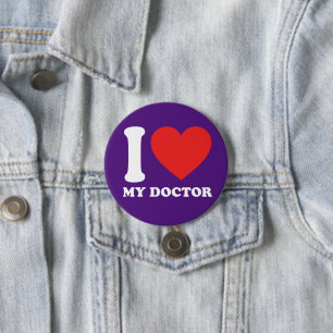 Badge Rond 7,6 Cm J'Aime Mon Docteur