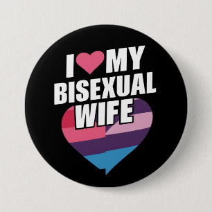 Badge Rond 7,6 Cm J'aime mon épouse bisexuelle Bi Fierté Drapeau Bis