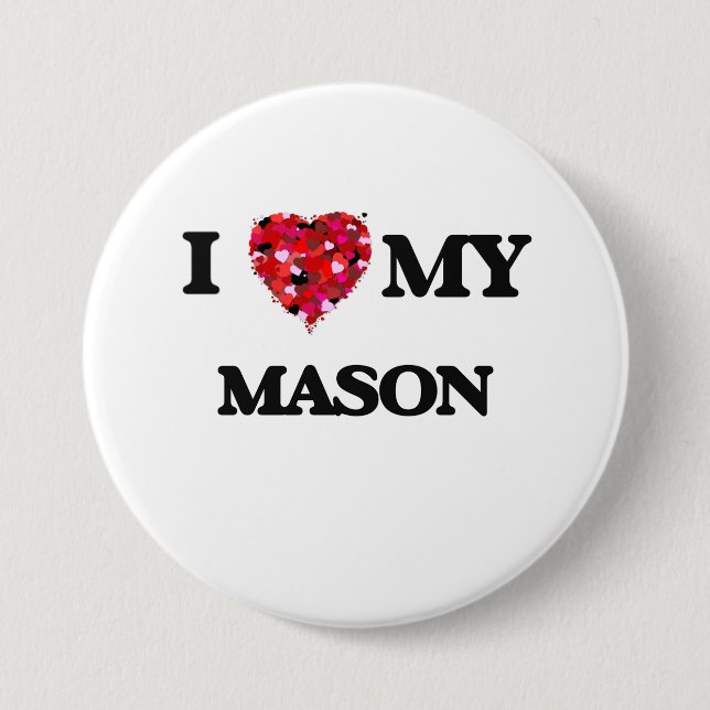 Badge Rond 7,6 Cm J'aime mon maçon (Devant)