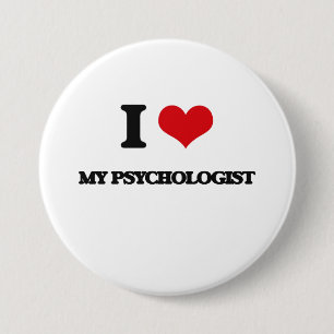 Badge Rond 7,6 Cm J'aime mon psychologue