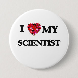 Badge Rond 7,6 Cm J'aime mon scientifique