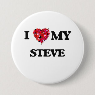 Badge Rond 7,6 Cm J'aime mon Steve