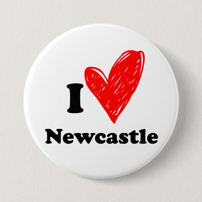 Badge Rond 7,6 Cm J'Aime Newcastle (Devant)