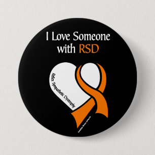 Badge Rond 7,6 Cm J'Aime Quelqu'Un...Coeur/Ruban...RSD