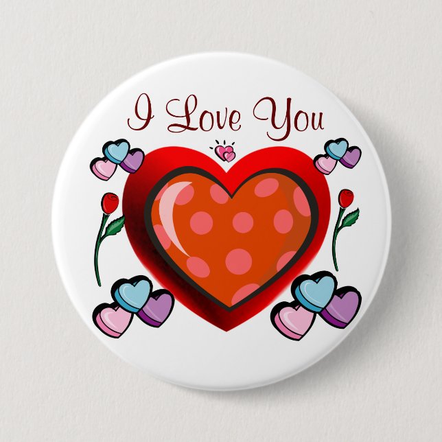 Badge Rond 7,6 Cm J'aime You_Button (Devant)