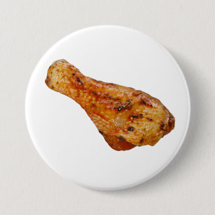 Badge Rond 7,6 Cm Jambe de poulet cuite frite
