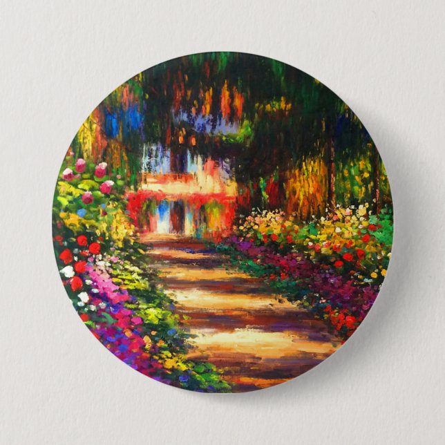 Badge Rond 7,6 Cm Jardin du Monet à Giverny (Devant)