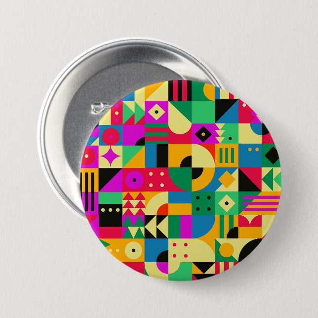 Badge Rond 7,6 Cm Jardin moderne Abstrait (Devant & derrière)