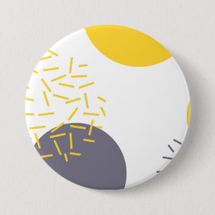 Badge Rond 7,6 Cm Jaune, cool, moderne, art géométrique tendance