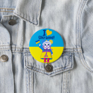 Badge Rond 7,6 Cm J'Coeur L'Ukraine ! - Bouton de collecte de fonds