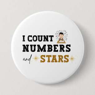 Badge Rond 7,6 Cm Je compte les nombres et les étoiles - Comptable