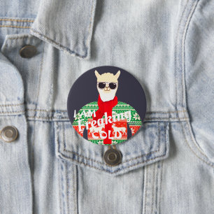 Badge Rond 7,6 Cm Je gèle ! Drôle Noël Llama Design