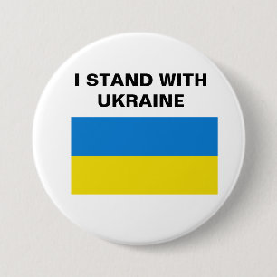 BADGE ROND 7,6 CM JE ME TIENS AVEC L'UKRAINE