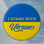 Badge Rond 7,6 Cm Je Me Tiens Avec L'Ukraine Pavillon bleu jaune Ukr<br><div class="desc">Ukraine Drapeau bleu et jaune pour montrer son soutien à la paix et à la liberté ukrainiennes. DROIT D'AUTEUR © 2021 Judy Burrows,  Black Dog Art - Tous droits réservés. Je me tiens avec Ukraine Bleu Jaune Drapeau Ukrainien bouton</div>