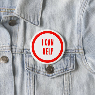 Badge Rond 7,6 Cm JE PEUX AIDER ! Boutons pour bénévoles, entreprise