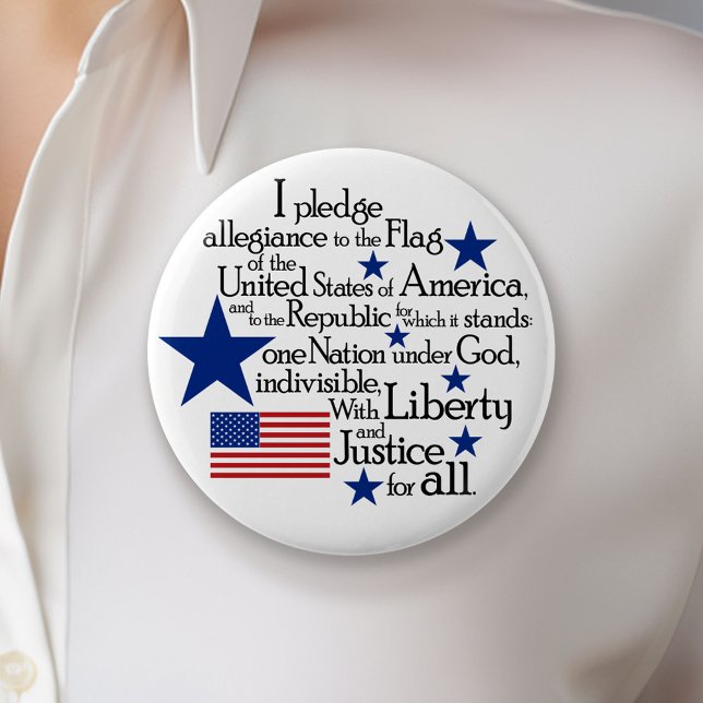 Badge Rond 7,6 Cm Je promets l'allégeance au drapeau de l'Union (Créateur téléchargé)