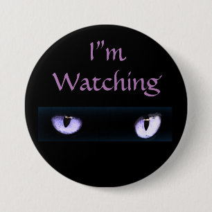 Badge Rond 7,6 Cm Je regarde les yeux de chat violet