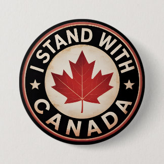 Badge Rond 7,6 Cm Je suis avec le Canada