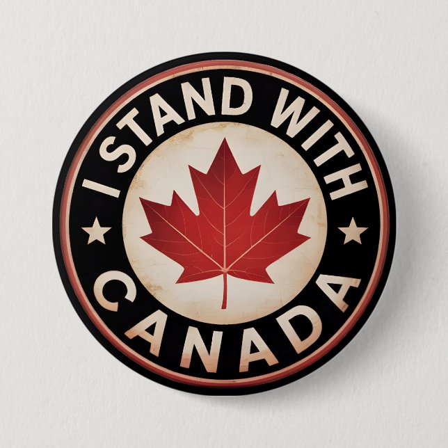 Badge Rond 7,6 Cm Je suis avec le Canada (Devant)