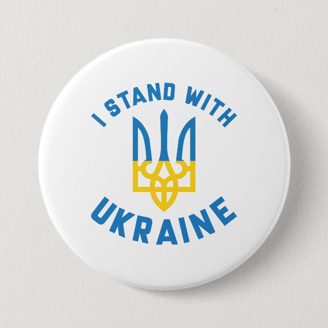 Badge Rond 7,6 Cm Je Suis Avec L'Ukraine (Devant)