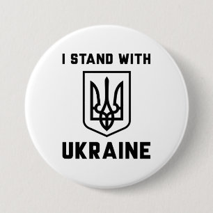 Badge Rond 7,6 Cm Je Suis Avec L'Ukraine