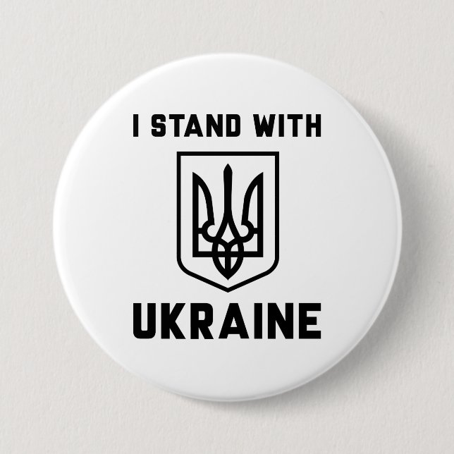 Badge Rond 7,6 Cm Je Suis Avec L'Ukraine (Devant)