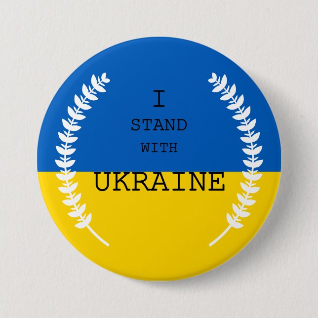 Badge Rond 7,6 Cm Je suis en état d'Ukraine !!! (Devant)