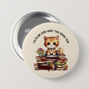 Badge Rond 7,6 Cm Je suis Feline bon pour cette année scolaire