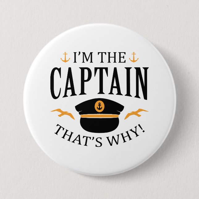 Badge Rond 7,6 Cm Je suis le capitaine (Devant)