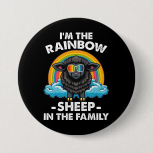 Badge Rond 7,6 Cm Je suis le mouton arc-en-ciel dans la fierté famil