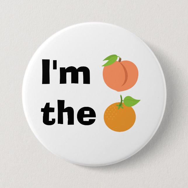 Badge Rond 7,6 Cm Je suis pêche l'orange (Devant)